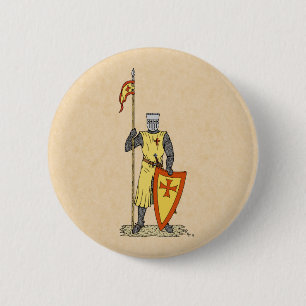 Crusader Knight Early 13th Century 6 Cm Round Badge
