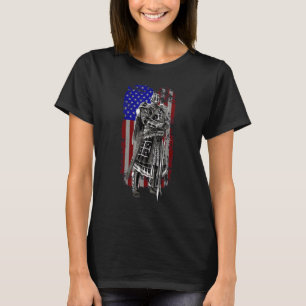 Crusader Knight Templar God Warrior America Flag F T-Shirt