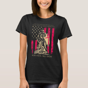 Crusader Knight Templar Warrior Of God US Flag Ret T-Shirt
