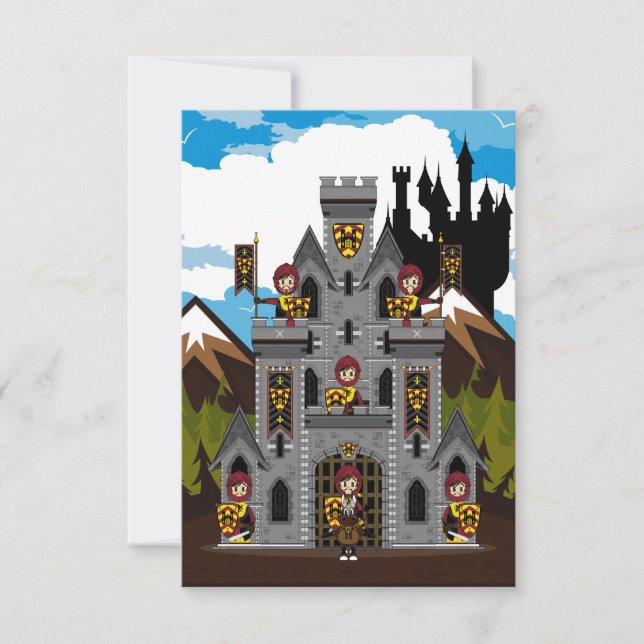 Crusader Knights and Castle RSVP Card (Front)