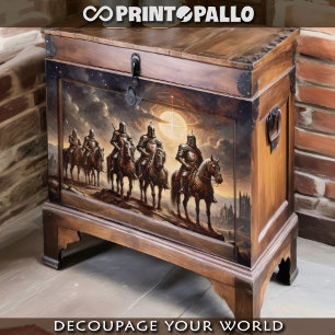 Crusader knights marching on horseback tissue paper