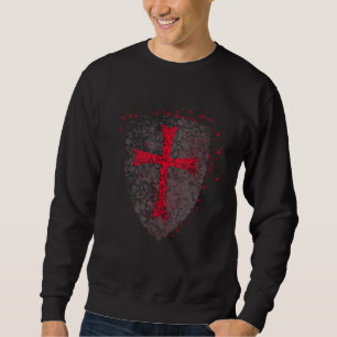 Crusader Knights Templar Crusader Distressed Cross Sweatshirt
