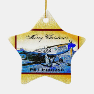 "Crusader" P51 Mustang © 2009 S.J. Ceramic Tree Decoration