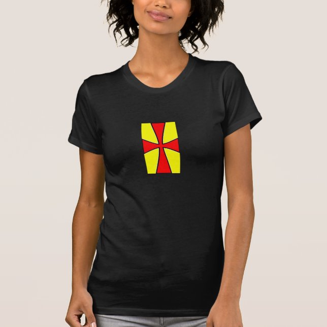 Crusader Red/gold customisable T shirt (Front)
