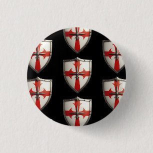 crusader shield design  3 cm round badge