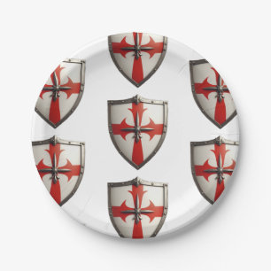crusader shield design paper plate