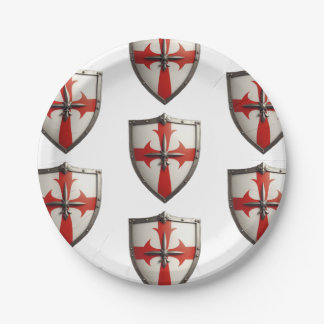 crusader shield design paper plate