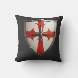 crusader shield with a red cross pattée cushion