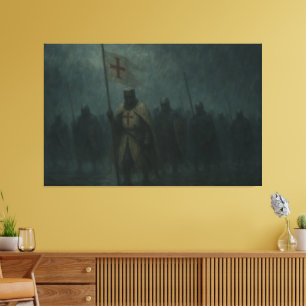 Crusaders Marching in the Storm Canvas Print