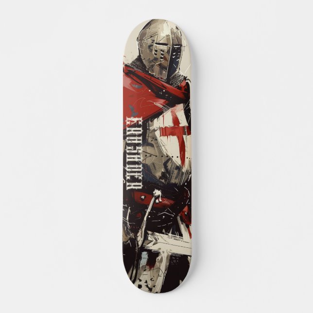 Crusador Warrior Illustration Skateboard (Front)