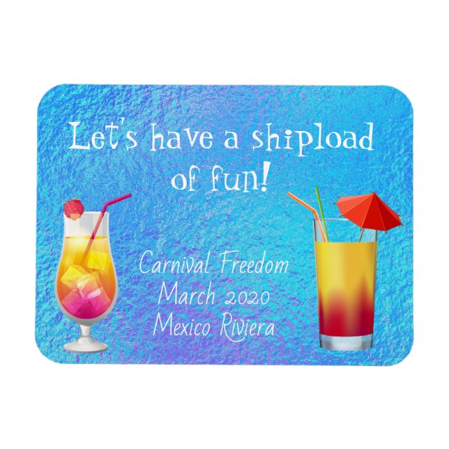 Cruse Door Stateroom Magnet Drinks Cocktails (Horizontal)