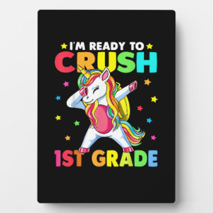 Crush 1st Grade Dabbing Unicorn Back to School Gir Plaque