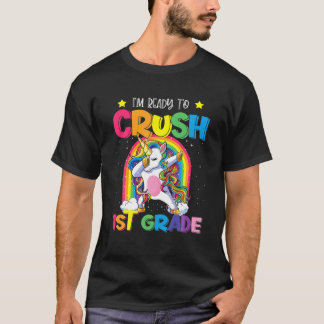 Crush 1St Grade Dabbing Unicorn Back To School Gir T-Shirt