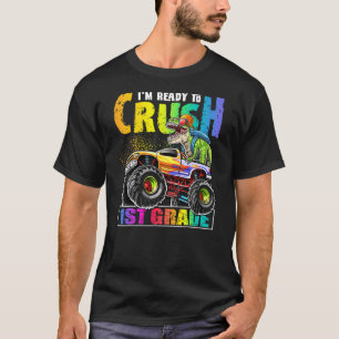 Crush 1st Grade Dinosaur Monster Truck Back to Sch T-Shirt