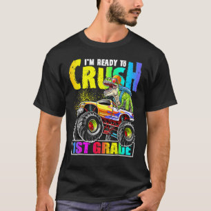 Crush 1st Grade Dinosaur Monster Truck Back to Sch T-Shirt