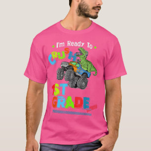 Crush 1st Grade Dinosaur Monster Truck Back To Sch T-Shirt