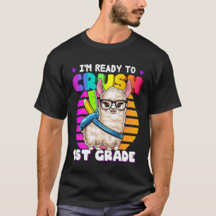 Crush 1st Grade Llama Back to School Backpack Gir T-Shirt