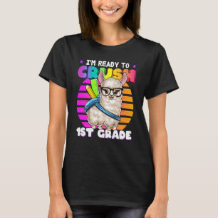 Crush 1st Grade Llama Back To School Backpack Girl T-Shirt