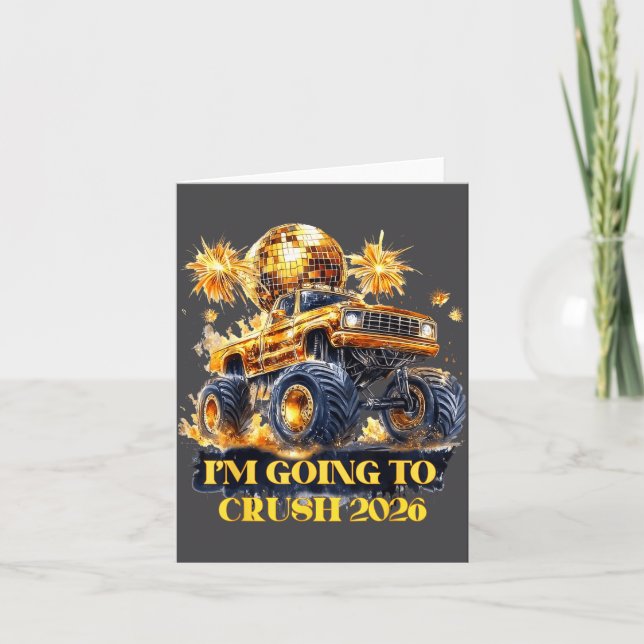 Crush 2026 Monster Truck New Year Party Countdown  Card (Front)