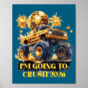 Crush 2026 Monster Truck New Year Party Countdown Poster