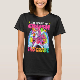Crush 2nd Grade Dabbing Unicorn Back To School Gir T-Shirt