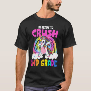 Crush 2nd Grade Second Grade Dabbing Unicorn Back T-Shirt