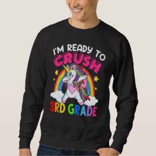 Crush 3rd Grade Dabbing Unicorn Back To School Gir Sweatshirt