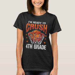Crush 4th Grade Bysketbyll Byck To School Boys Kid T-Shirt