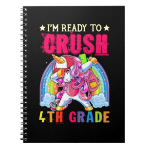 Crush 4th Grade Dabbing Unicorn Back to School Gir Notebook