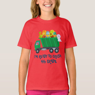 Crush 4th Grade Fun dinosaur egg  garbage truck Sc T-Shirt