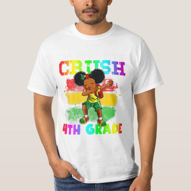 Crush 4th Grade Girl Dabbing T-Shirt (Front)