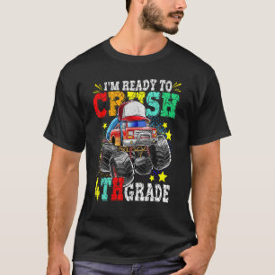 Crush 4th Grade Monster Truck Backpack Back To Sch T-Shirt