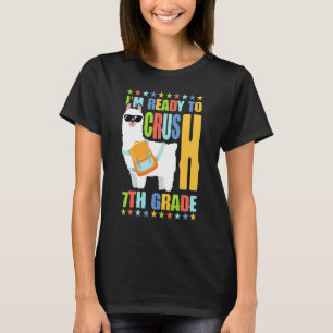Crush 7th Grade Llama Backpack Back To School Girl T-Shirt