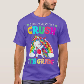 Crush 7th Grade Unicorn Dabbing Back To School Gir T-Shirt