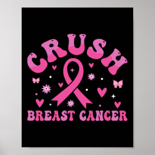 Crush Breast Cancer Awareness Bling Pink Ribbon 1 Poster