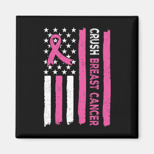 Crush Breast Cancer Awareness Bling Pink Ribbon 3 Magnet