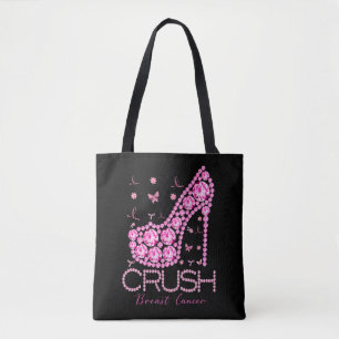 Crush Breast Cancer Awareness Bling Pink Ribbon Tote Bag