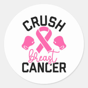 Crush Breast Cancer Awareness Classic Round Sticker