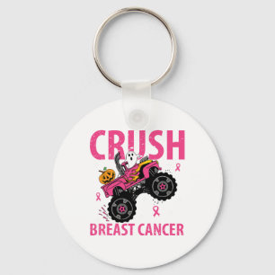 Crush Breast Cancer Awareness Monster Truck Hallow Key Ring