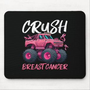 Crush Breast Cancer Awareness Monster Truck Toddle Mouse Mat