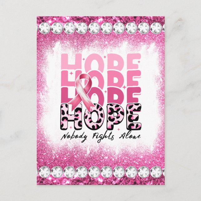 Crush breast cancer awareness month survivor pink  holiday postcard (Front)
