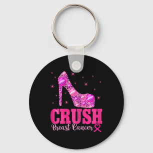 Crush Breast Cancer Awareness Pink Heels Key Ring