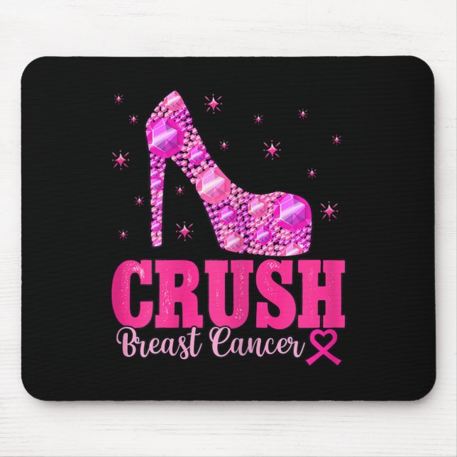 Crush Breast Cancer Awareness Pink Heels  Mouse Mat (Front)