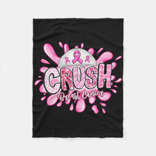 Crush Breast Cancer Awareness Pink Ribbon Support Fleece Blanket
