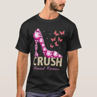 Crush Breast Cancer Awareness Pink Ribbon Support T-Shirt
