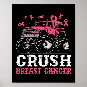 Crush Breast Cancer Awareness Truck Pink Kids Todd Poster