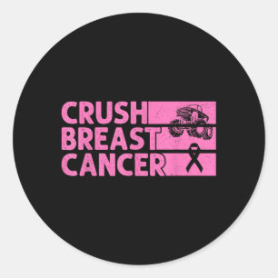 Crush Breast Cancer Awareness Women Men Boys Classic Round Sticker