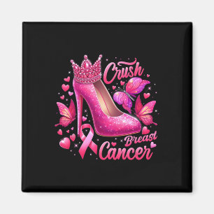 Crush Breast Cancer Fight Like A Queen Black Afro Magnet