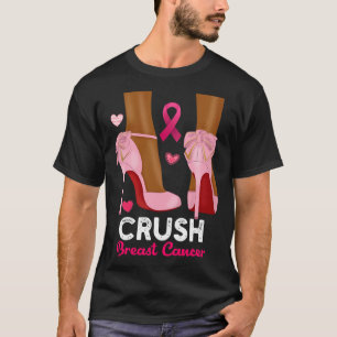 Crush Breast Cancer In October We Wear Pink Black T-Shirt