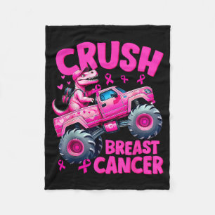 Crush Breast Cancer Nk T-rex Dinosaur Monster Truc Fleece Blanket
